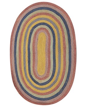 Dywan owalny z juty 70 x 100 cm wielokolorowy PEREWI - Beliani