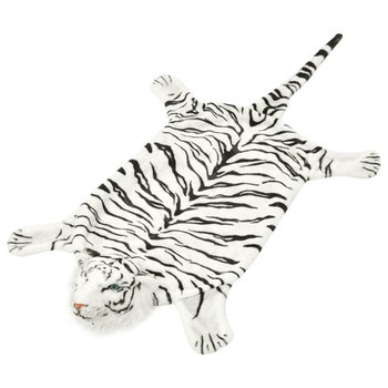 Dywan pluszowy vidaXL tygrys, biało-czarny, 78x144 cm - vidaXL