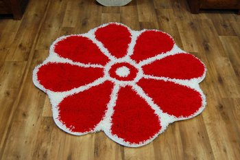 Dywan SHAGGY GUSTO Kwiatek C300 czerwony, koło 120 cm - Dywany Łuszczów