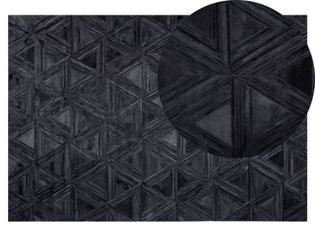 Dywan skórzany BELIANI Kasar, czarny, 140x200 cm  - Beliani