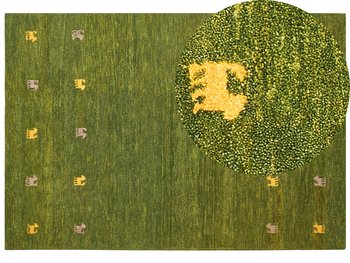 Dywan wełniany 160 x 230 cm zielony YULAFI - Beliani