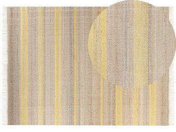Dywan z juty 160 x 230 cm beżowo-żółty TALPUR - Beliani