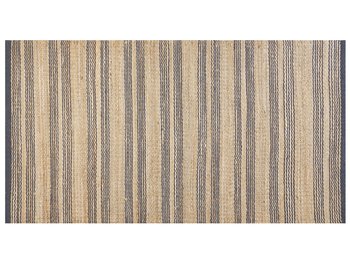 Dywan z juty 80 x 150 cm beżowo- szary BUDHO - Beliani