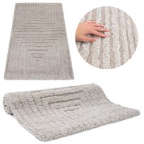 DYWANIK BEŻOWY CHODNIK DO SYPIALNI MIĘKKI GĘSTY MODNY DWUPOZIOMOWY 80x150CM