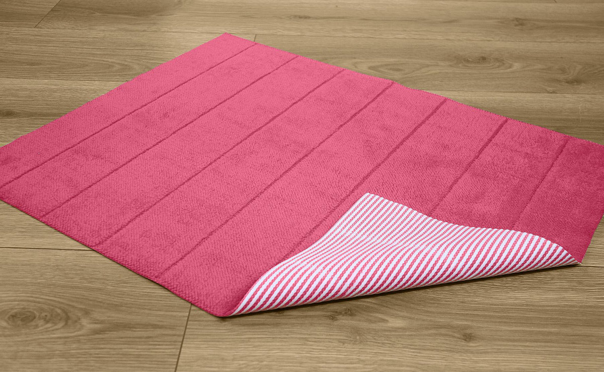 Zdjęcia - Dywanik łazienkowy  antypoślizgowy różowy w prążki 50x70 cm