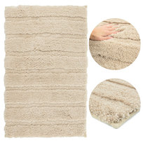 Dywanik Łazienkowy Beżowy Pluszowy Miękki 50x80cm Antypoślizgowy 