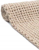 Dywanik Łazienkowy Miękki Chłonny Mata Do Prania Beżowy Boho Pleciony 50x80cm Solidny Ładny Ciekawy Wzór
