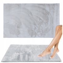 DYWANIK ŁAZIENKOWY SUPER MIĘKKI FUTRZANY ANTYPOŚLIZGOWY SZARY 40x60cm MAŁY