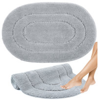 Dywanik Łazienkowy Szary Miękki Antypoślizgowy Można Prać 50x80cm Puszysty Praktyczny