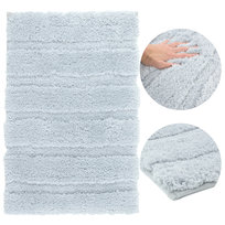 DYWANIK ŁAZIENKOWY SZARY SHAGGY SUPER MIĘKKI PLUSZOWY ANTYPOŚLIZGOWY 40x60