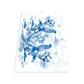 Dywanik Ptaki Niebieskie Drzeworyt 100x70 cm - Coloray