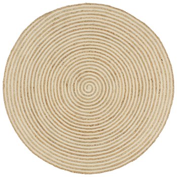Dywanik z juty - 120 cm, naturalny i biały, spiral - Zakito Europe