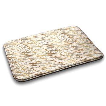 Dywanik z Miękkim Włosiem 75x45 cm - Złote Liście Wzór - Coloray