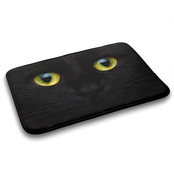 Dywanik z Miękkim Włosiem Duży Wymiar 90x60 cm - Czarny kot - Coloray