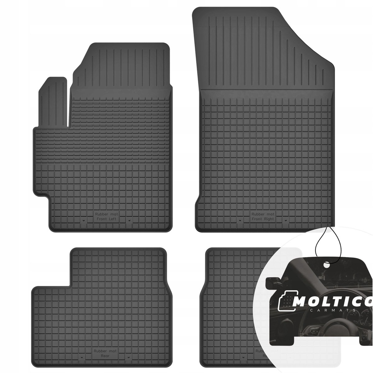 moto-MOLTICO Rubberen automatten voor de auto, 2-delige set, all-weather rubberen vloermatten met rand, antislip en waterdichte autotapijten, geschikt voor Suzuki Swift III 2005-2010