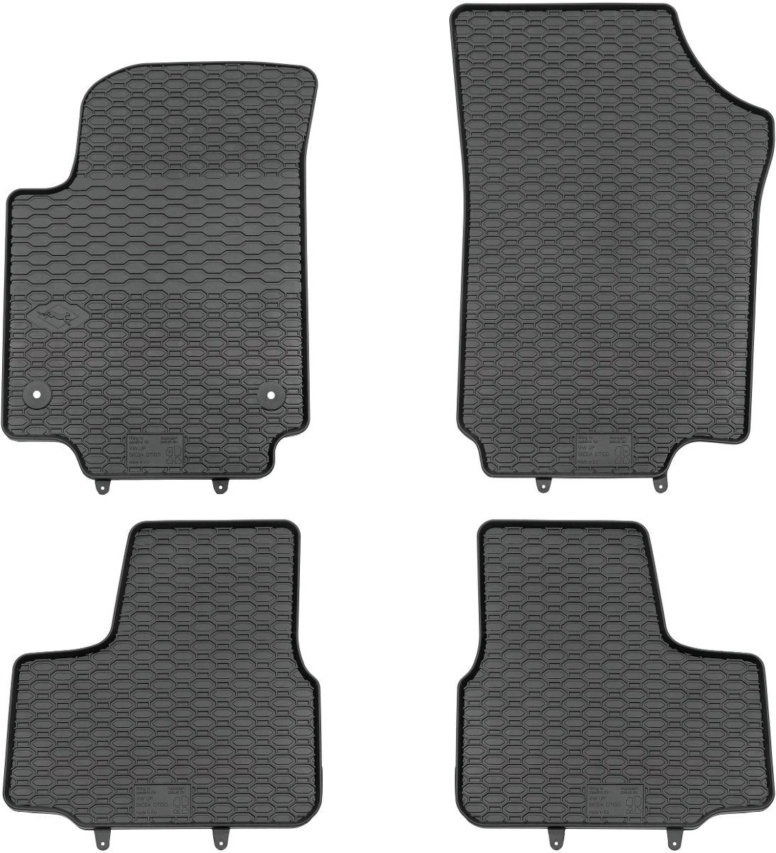 GEYER & HOSAJA Rubberen automatten 842/4C compatibel met Seat Ibiza IV (2008-2017), Skoda Fabia III (2014-2021) en Volkswagen Polo V (2009-2017