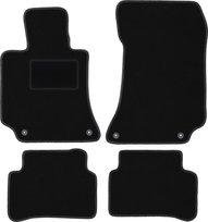Dywaniki samochodowe, do: Mercedes E W212 (2009-2016) sedan, kombi, coupe- welurowe, czarne