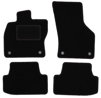 Dywaniki samochodowe, do: Seat Leon III (2012-2020) hatchback, kombi, variant- welurowe, czarne - Wielganizator