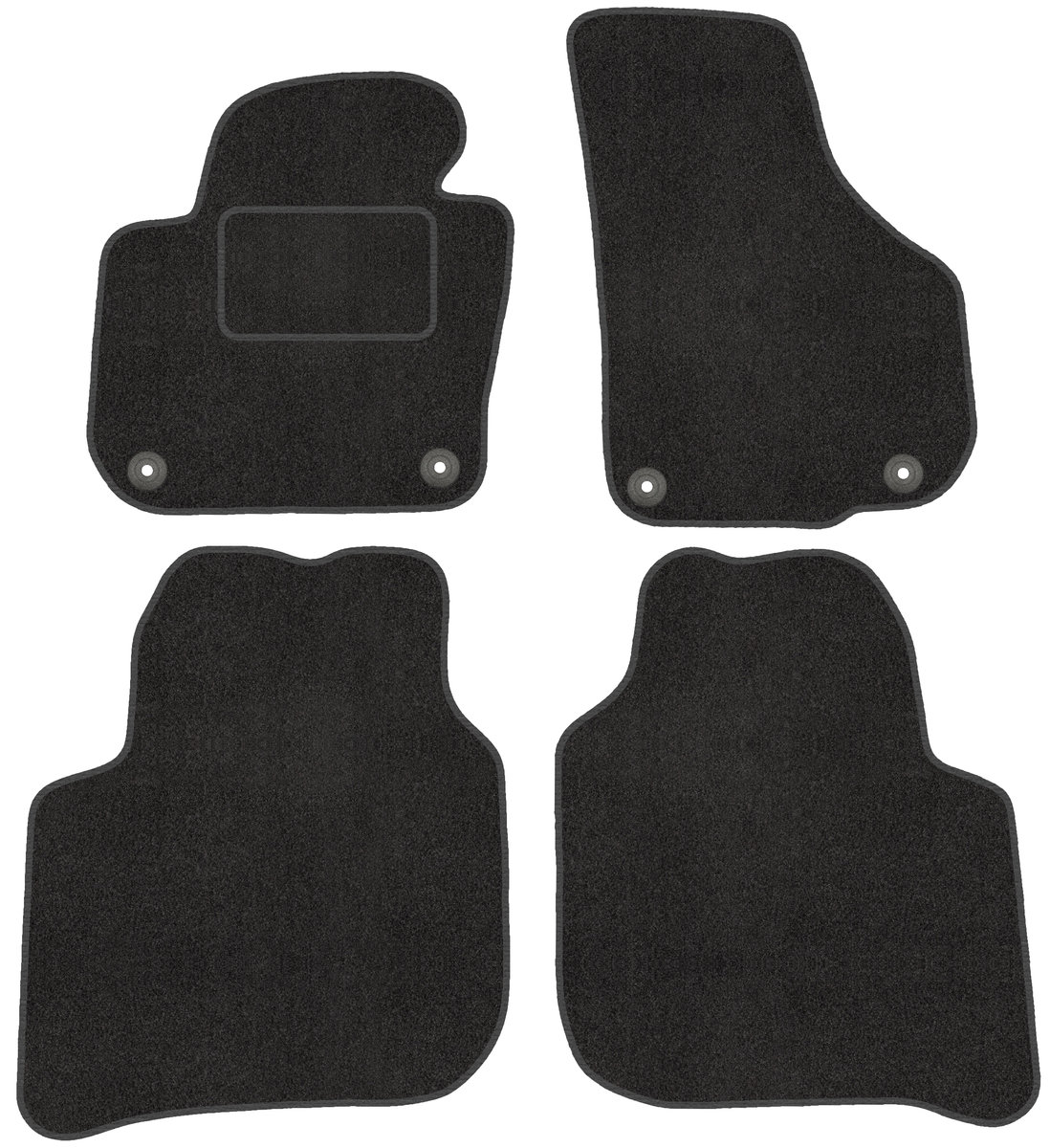 MOTO-MOLTICO Tappetini auto anteriori in velluto nero, set di 2 pezzi tappetini per auto adatti per Toyota IQ 2009-2016