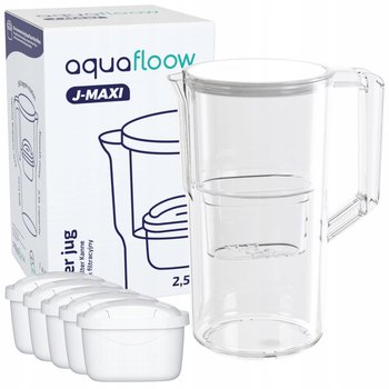 Dzbanek filtrujący Aquafloow J-Maxi 2,5l biały do wody kranowej + 5x filtr - Aquafloow