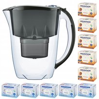 Dzbanek filtrujący Aquaphor Amethyst 2,8 l + 10 wkładów (5 + 5H), czarny