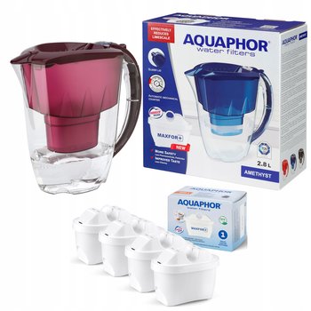 Dzbanek filtrujący Aquaphor Amethyst 2,8 l + 4 wkłady, wiśniowy - Aquaphor