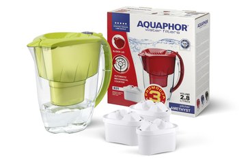 Dzbanek filtrujący AQUAPHOR Amethyst, 2.8 l, limonkowy + 3 wkłady B25 Maxfor - Aquaphor