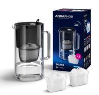 Dzbanek filtrujący Aquaphor Glass 2,5l z 2 wkł. Maxfor+, czarny