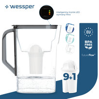 Dzbanek filtrujący do lodówki Wessper D3 Slim FutureFlow LED + 10x Filtr