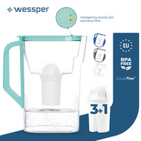 Dzbanek filtrujący do lodówki Wessper D3 Slim FutureFlow LED + 4x Filtr