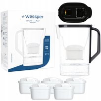 Dzbanek filtrujący do lodówki Wessper D3 Slim FutureFlow LED + 6x Filtr
