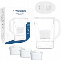 Dzbanek filtrujący do lodówki Wessper D3 Slim z licznikiem LED + 4x Filtr