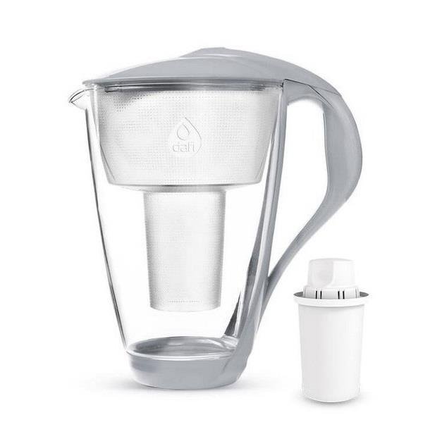 Dzbanek Filtrujący Szklany Dafi Crystal, 1 L, Stalowy + Filtr Classic