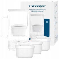 Dzbanek filtrujący szklany Wessper AquaMax 3l + 4x Filtr do wody