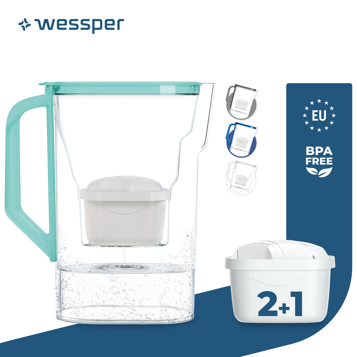 Zdjęcia - Filtr do wody Wessper DZBANEK FILTRUJĄCY  2,7L + 3X FILTR AQUAMAX 