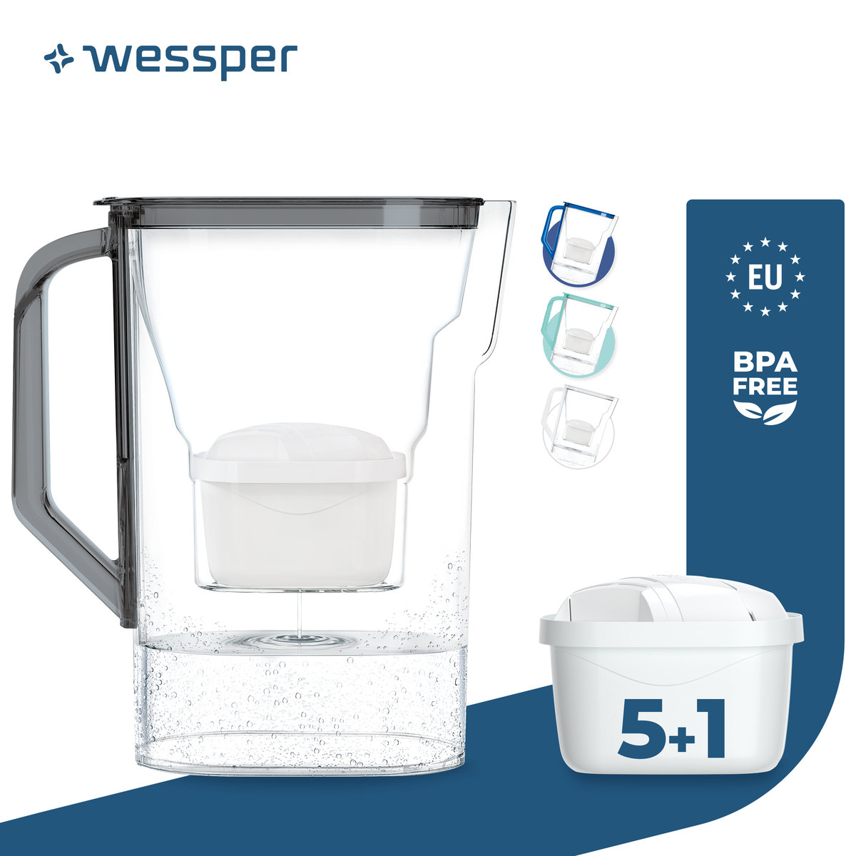 Zdjęcia - Filtr do wody Wessper DZBANEK FILTRUJĄCY  2,7L + 6X FILTR AQUAMAX 