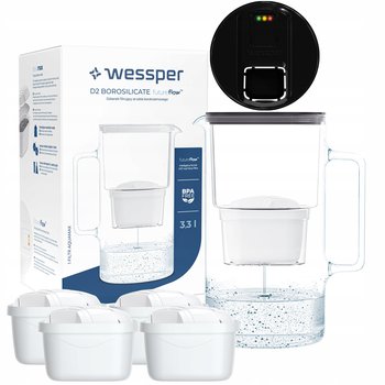 Dzbanek filtrujący Wessper Aquamax 3,3l - Licznik LED + 5x Filtr do wody - Wessper