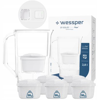 Dzbanek filtrujący Wessper D1 SOLID 2,8l aquamax - wskaźnik LED + 6x Filtr - Wessper