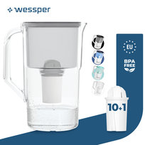 Dzbanek filtrujący Wessper D1 SOLID 2,8l szary + Wkład aquaclassic 11szt.