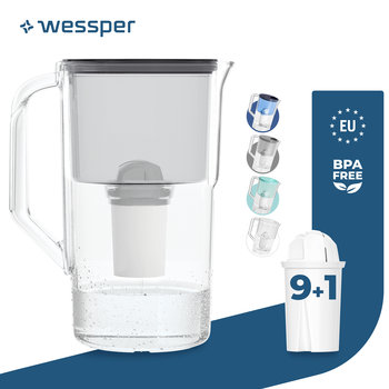 Dzbanek filtrujący Wessper D1 SOLID 3,3l czarny + Wkład aquaclassic 10szt. - Wessper