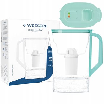 Dzbanek filtrujący wodę Wessper D3 Slim FutureFlow LED + 1x Filtr Wessper - Wessper