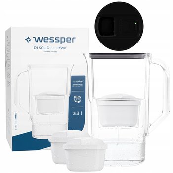 Dzbanek filtrujący z licznikiem LED Wessper D1 SOLID 3,3 aquamax + 3x Filtr - Wessper
