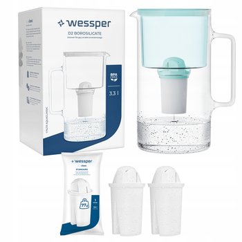 DZBANEK SZKLANY WESSPER D2 BOROSILICATE 3,3l + 3x Filtr Wessper aquaclassic - Wessper
