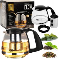 Dzbanek Szklany Żaroodporny 1500Ml Z Zaparzaczem Pokrywką Do Herbaty Kawy