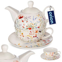 Dzbanek z filiżanką do herbaty porcelanowy MAKI 3 el. Orion