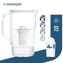 Dzbanek z filtrem wody Wessper D1 SOLID 2,8l biały + 5x Filtr aquaclassic