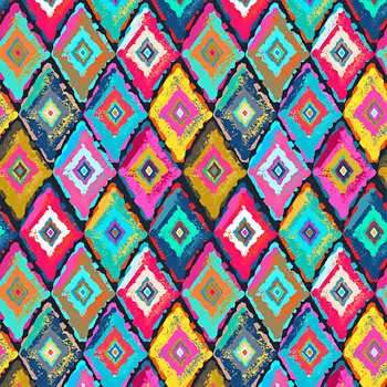 Dzianina bawełniana Jersey druk cyfrowy - mozaika kolorowa - ANTEX