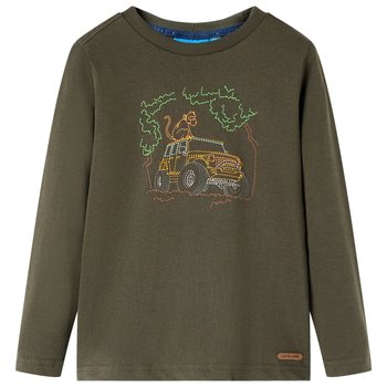 Dziecięca koszulka khaki z samochodem terenowym - - Zakito Europe