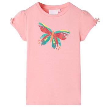 Dziecięca koszulka motyl 140 różowa, bawełna, elas - Inna marka