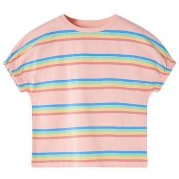 Dziecięca koszulka tęczowe paski 140 brzoskwiniowa - Zakito Europe